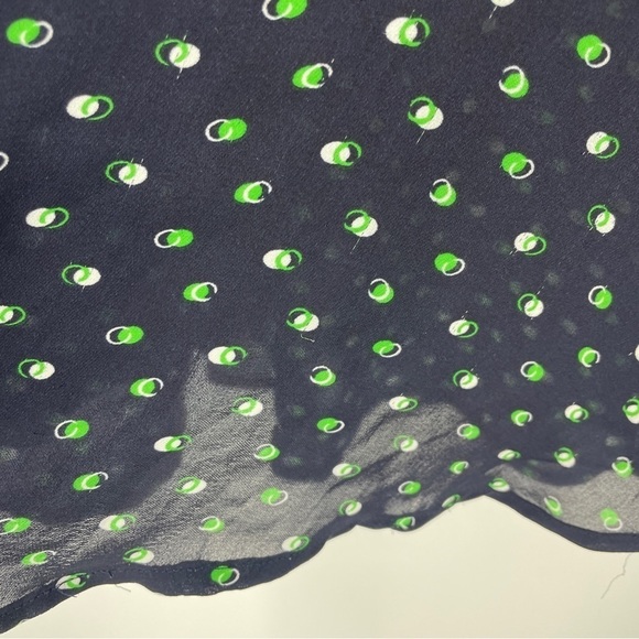 CAbi Martini Blouse M Print Button Up Top Blue Green White Button Up - Picture 5 of 6